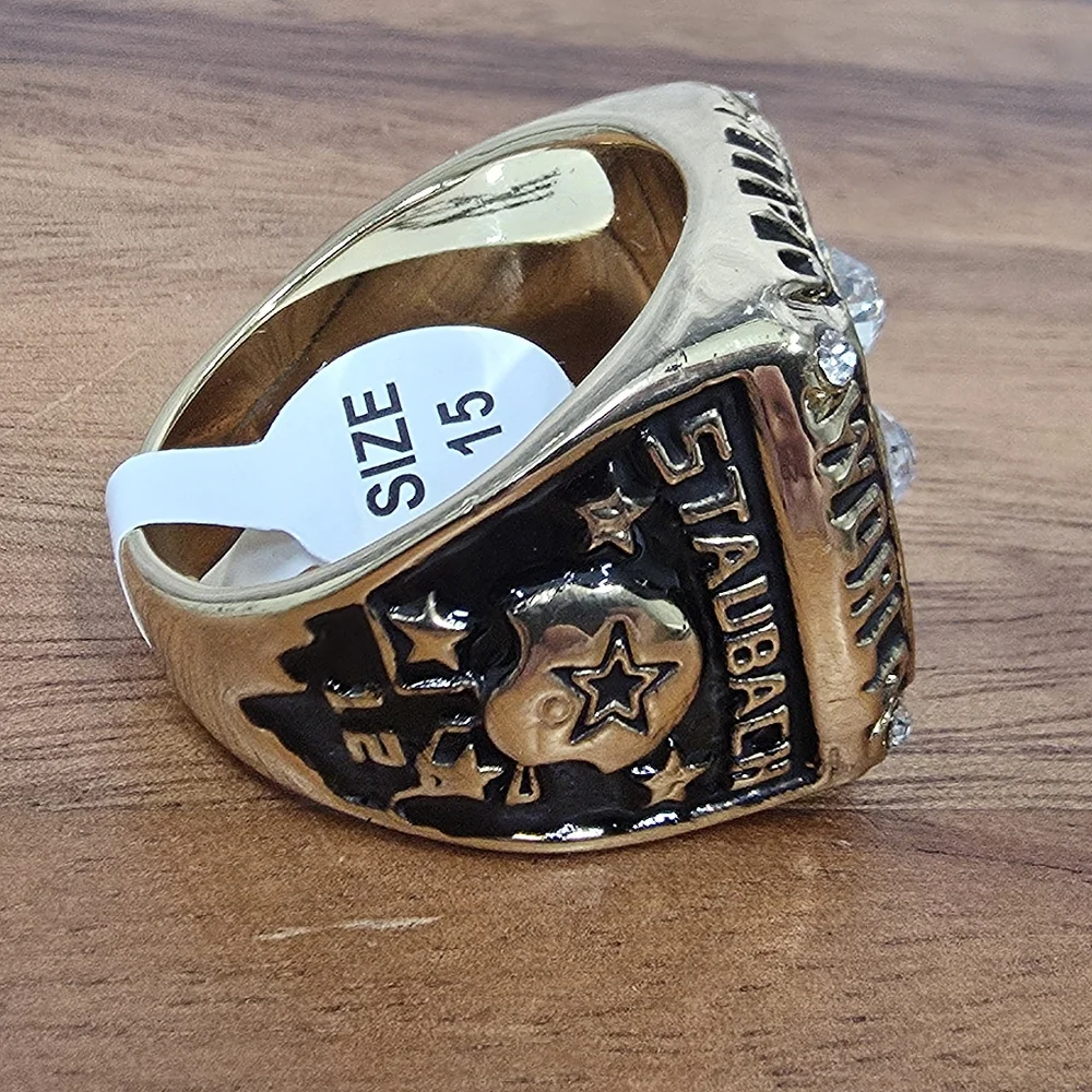 Dallas Cowboys Championship Ring Size 15‎ Gold 1977 Staubach Fan Edition